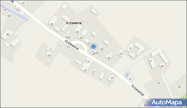 Krzewina, Krzewina, 20, mapa Krzewina