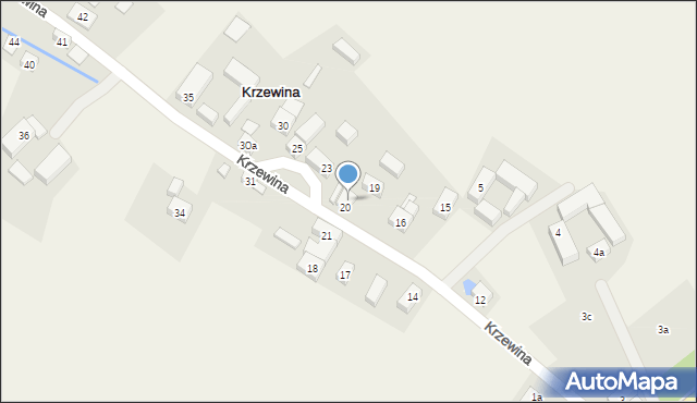 Krzewina, Krzewina, 20a, mapa Krzewina