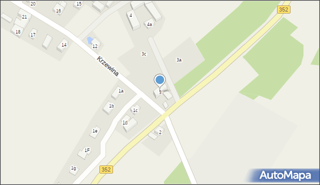 Krzewina, Krzewina, 3, mapa Krzewina