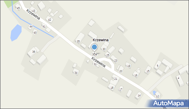 Krzewina, Krzewina, 30a, mapa Krzewina