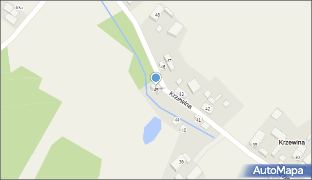 Krzewina, Krzewina, 45, mapa Krzewina