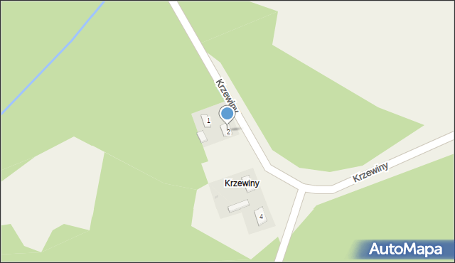 Krzewiny, Krzewiny, 2, mapa Krzewiny