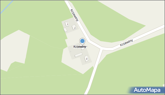 Krzewiny, Krzewiny, 3, mapa Krzewiny