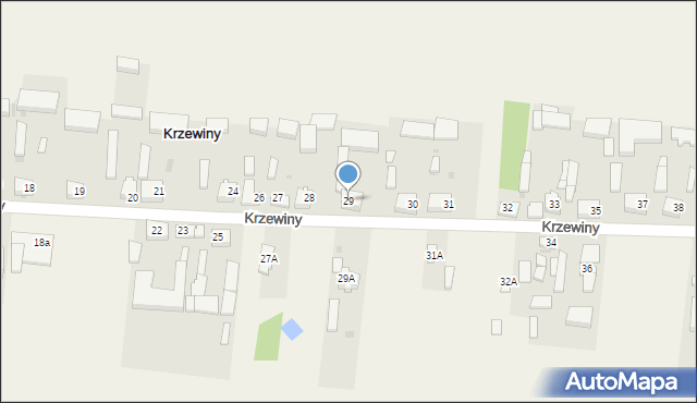 Krzewiny, Krzewiny, 29, mapa Krzewiny