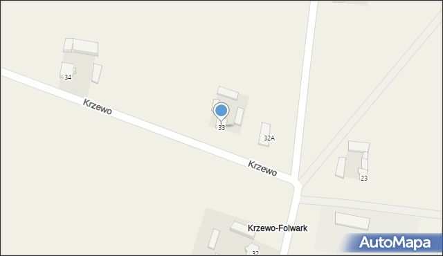 Krzewo, Krzewo, 33, mapa Krzewo