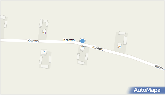 Krzewo, Krzewo, 37, mapa Krzewo