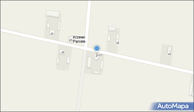 Krzewo, Krzewo, 47, mapa Krzewo