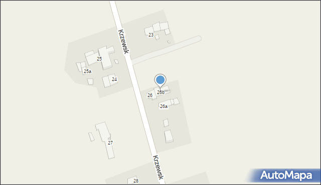 Krzewsk, Krzewsk, 26b, mapa Krzewsk
