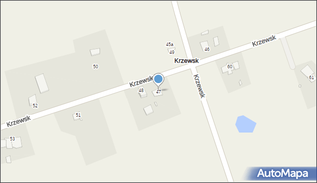 Krzewsk, Krzewsk, 47, mapa Krzewsk