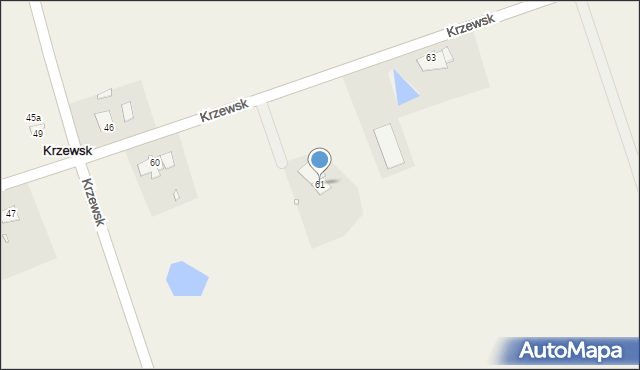 Krzewsk, Krzewsk, 61, mapa Krzewsk