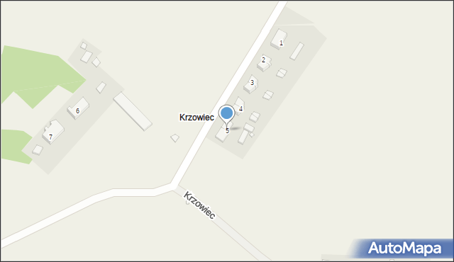 Krzowiec, Krzowiec, 5, mapa Krzowiec