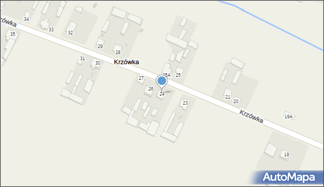 Krzówka, Krzówka, 24, mapa Krzówka