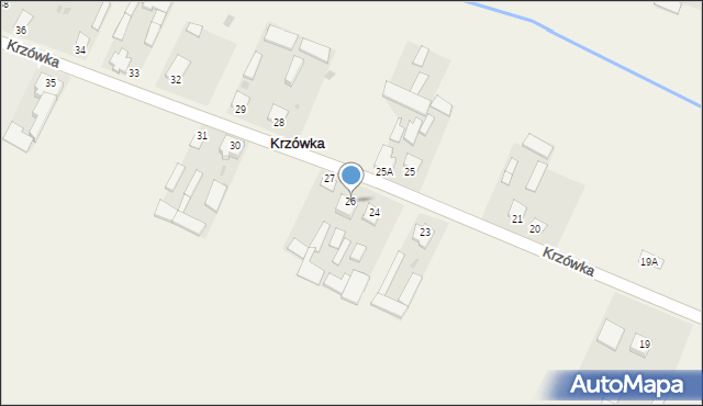 Krzówka, Krzówka, 26, mapa Krzówka