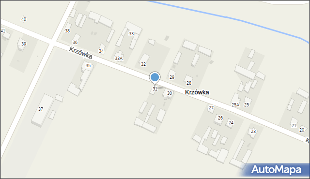 Krzówka, Krzówka, 31, mapa Krzówka