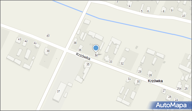 Krzówka, Krzówka, 34, mapa Krzówka