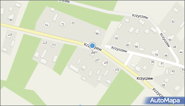 Krzyczew, Krzyczew, 109, mapa Krzyczew