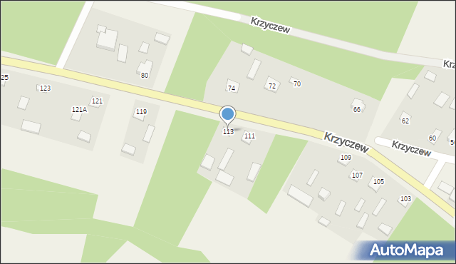 Krzyczew, Krzyczew, 113, mapa Krzyczew