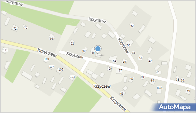 Krzyczew, Krzyczew, 56A, mapa Krzyczew