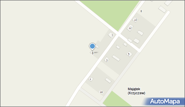 Krzyczew, Krzyczew, 9, mapa Krzyczew