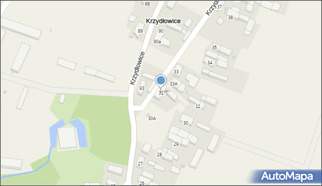 Krzydłowice, Krzydłowice, 31, mapa Krzydłowice