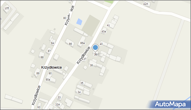 Krzydłowice, Krzydłowice, 39, mapa Krzydłowice