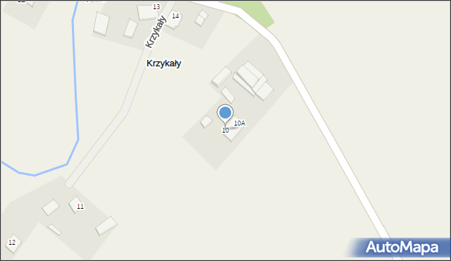 Krzykały, Krzykały, 10, mapa Krzykały