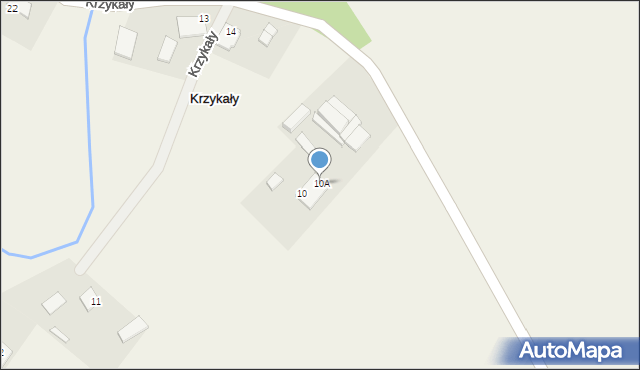 Krzykały, Krzykały, 10A, mapa Krzykały