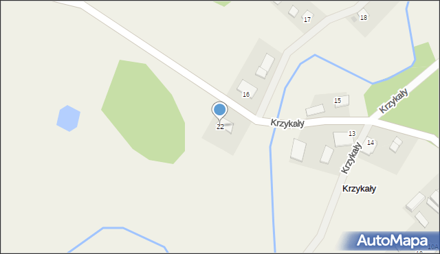 Krzykały, Krzykały, 22, mapa Krzykały