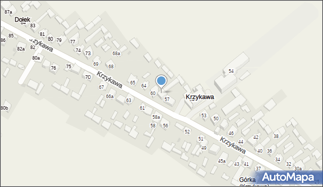 Krzykawa, Krzykawa, 57a, mapa Krzykawa