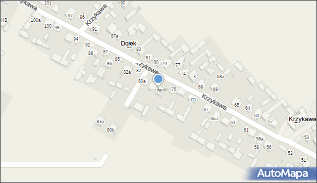 Krzykawa, Krzykawa, 76, mapa Krzykawa