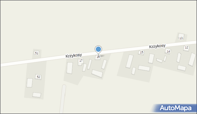 Krzykosy, Krzykosy, 16, mapa Krzykosy