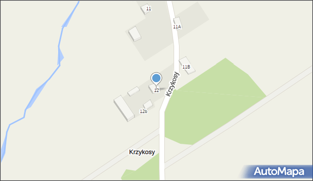 Krzykosy, Krzykosy, 12, mapa Krzykosy