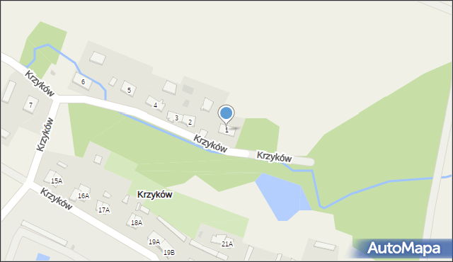 Krzyków, Krzyków, 1, mapa Krzyków