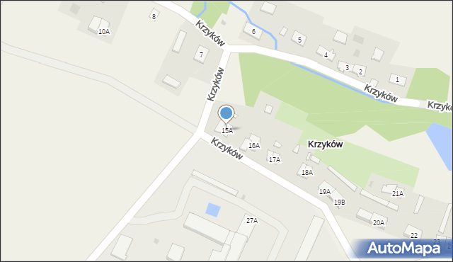 Krzyków, Krzyków, 15A, mapa Krzyków