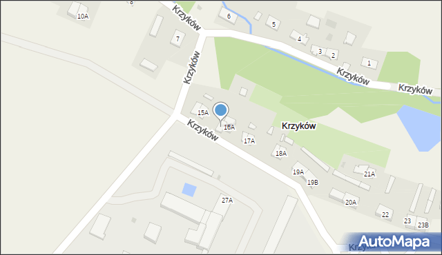 Krzyków, Krzyków, 16B, mapa Krzyków