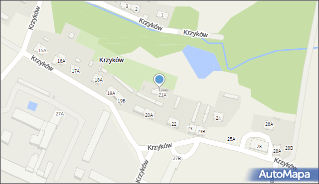 Krzyków, Krzyków, 21B, mapa Krzyków