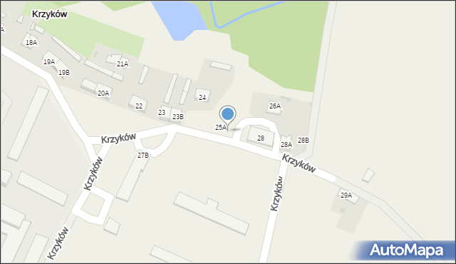 Krzyków, Krzyków, 25B, mapa Krzyków