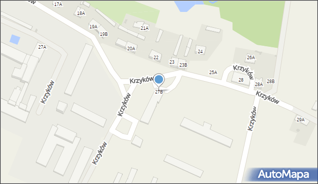 Krzyków, Krzyków, 27B, mapa Krzyków