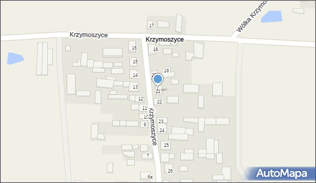 Krzymoszyce, Krzymoszyce, 21, mapa Krzymoszyce