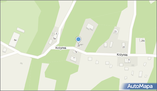 Krzynia, Krzynia, 19, mapa Krzynia