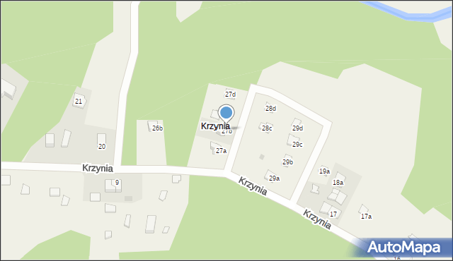 Krzynia, Krzynia, 27b, mapa Krzynia