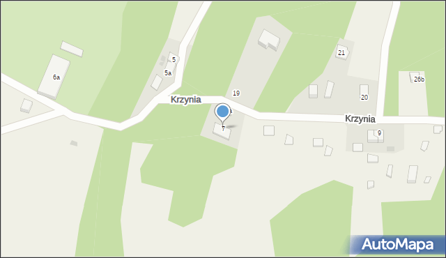 Krzynia, Krzynia, 7, mapa Krzynia