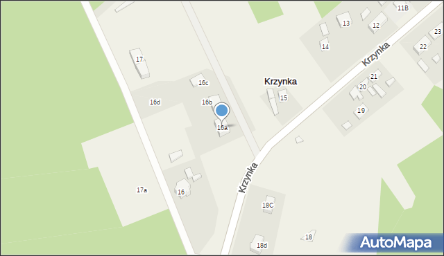 Krzynka, Krzynka, 16a, mapa Krzynka