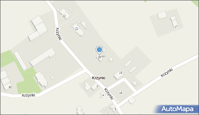 Krzynki, Krzynki, 20, mapa Krzynki