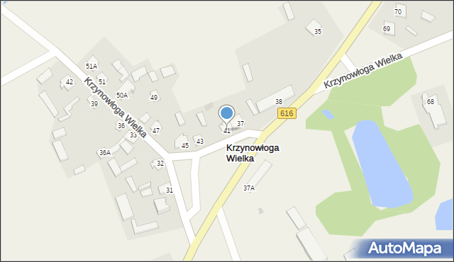 Krzynowłoga Wielka, Krzynowłoga Wielka, 41, mapa Krzynowłoga Wielka