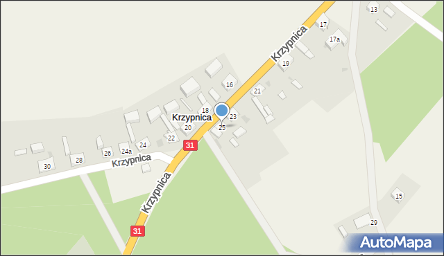 Krzypnica, Krzypnica, 25, mapa Krzypnica