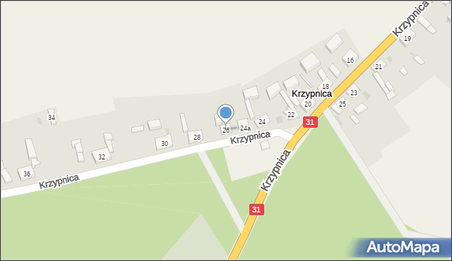 Krzypnica, Krzypnica, 26, mapa Krzypnica