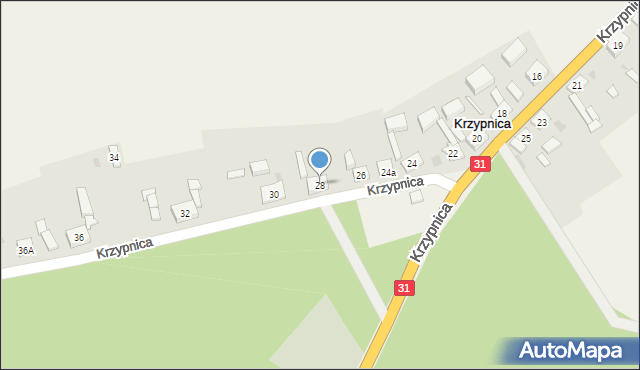 Krzypnica, Krzypnica, 28, mapa Krzypnica