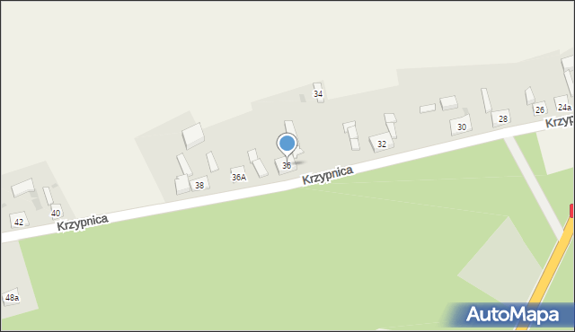 Krzypnica, Krzypnica, 36, mapa Krzypnica