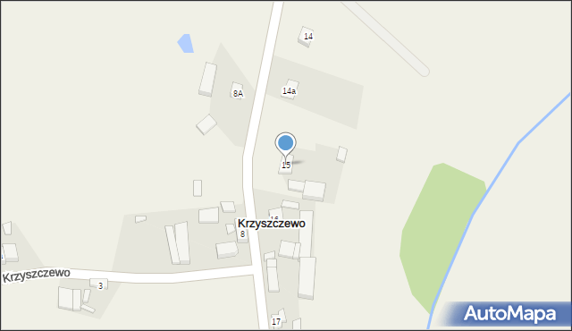 Krzyszczewo, Krzyszczewo, 15, mapa Krzyszczewo